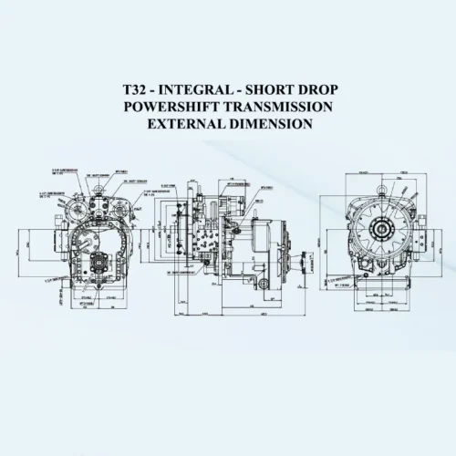 POWERSHIFT-TRANSMISSION-EXTERNAL-DIMENSION-T32-DANA-32000-INTEGRAL-SHORT-DROP