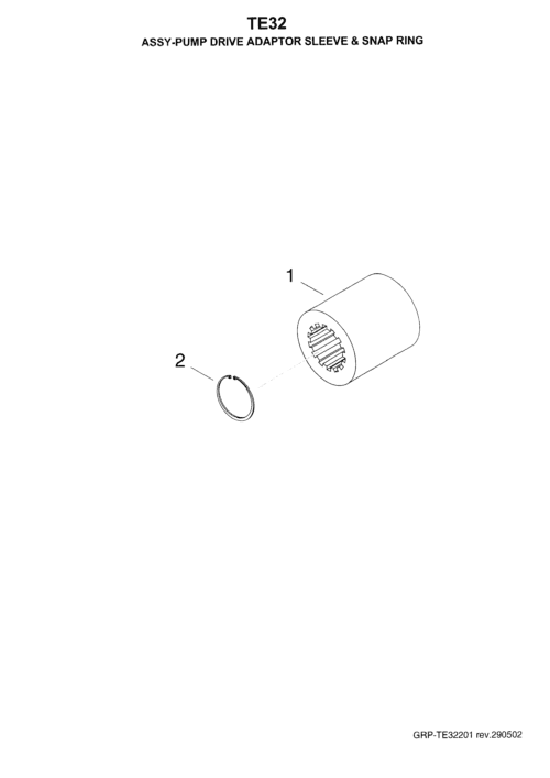 290502-GRP-TE32201_1-ASSY-PUMP DRIVE SLEEVE & SNAP RING