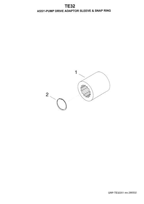290502-GRP-TE32201_1-ASSY-ПРИВОД НАСОСУ ВТУЛКА ТА СТОПОРНЕ КІЛЬЦЕ 290502-GRP-TE32201_1-ASSY-ПРИВОД НАСОСУ ВТУЛКА ТА СТОПОРНЕ КІЛЬЦЕ